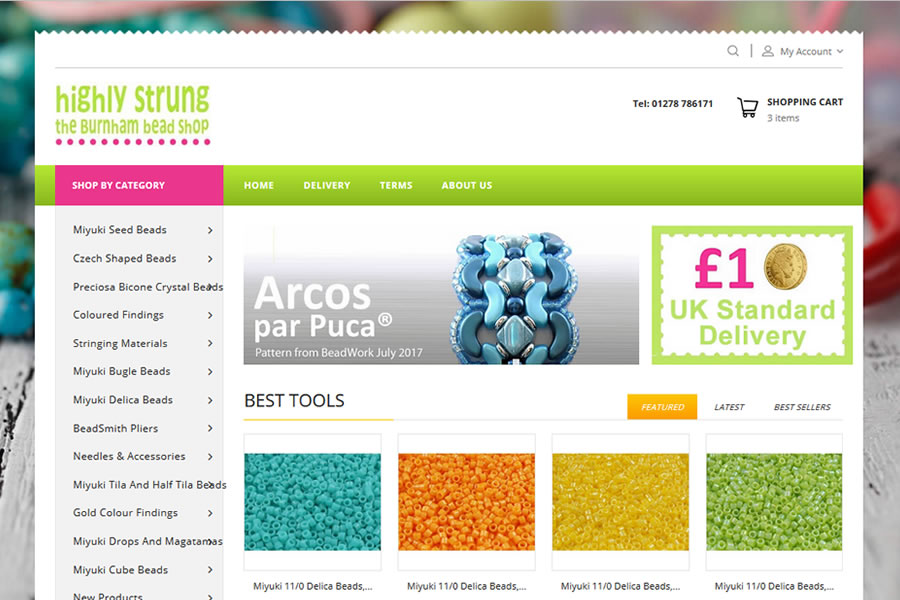 Highly Strung Beads eCommerce Website Design in Somerset