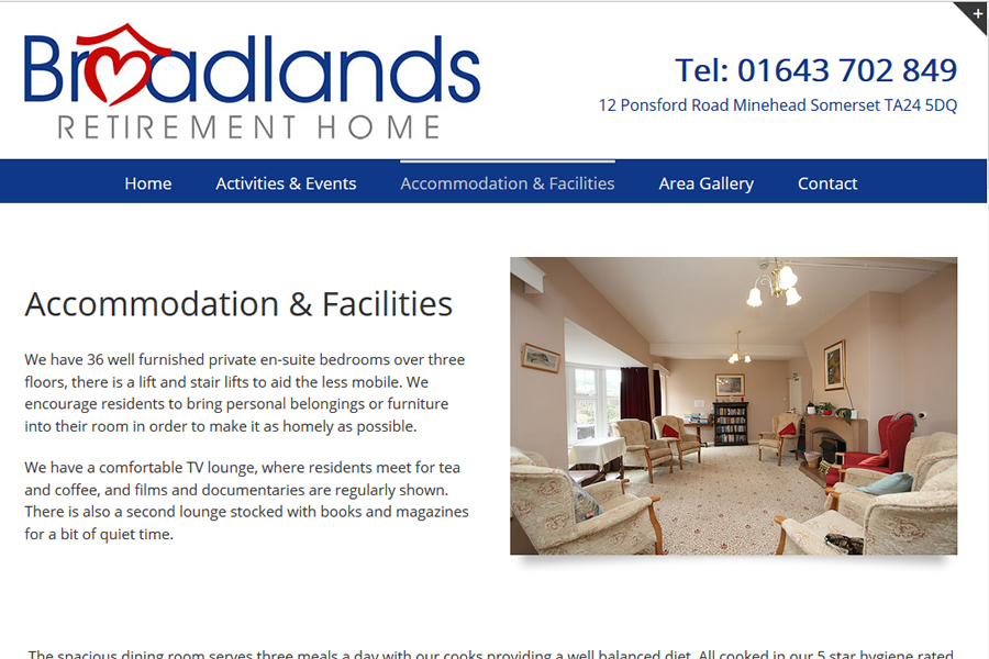 Retirement Home Website Designers in Somerset
