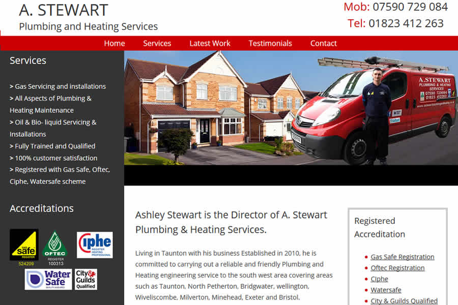 Website for Plumber and Heating engineer in Taunton
