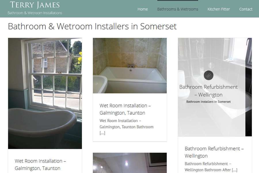 Wetrooms and bathrooms website designers in Somerset