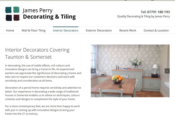 Website Design for Decorator in Somerset