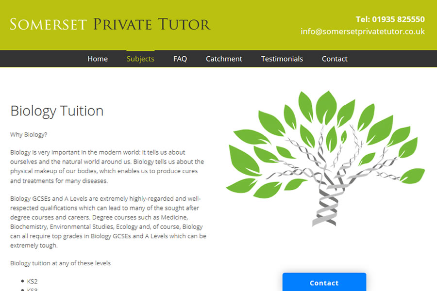 Website Design for Private Tutor in Somerset